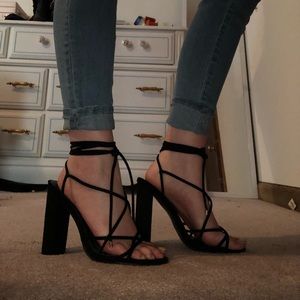 Black Lace Up Heels
